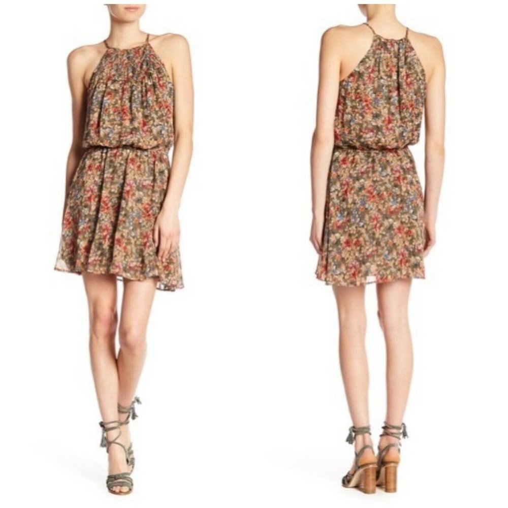 JOIE Reinelde Floral 100% Silk Blouson Dress‎